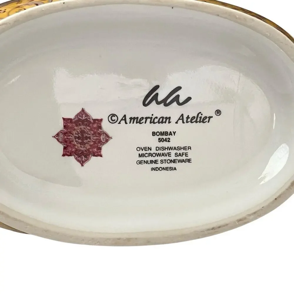 American Atelier Bombay Gravy Boat Dish #5042 Stoneware EUC